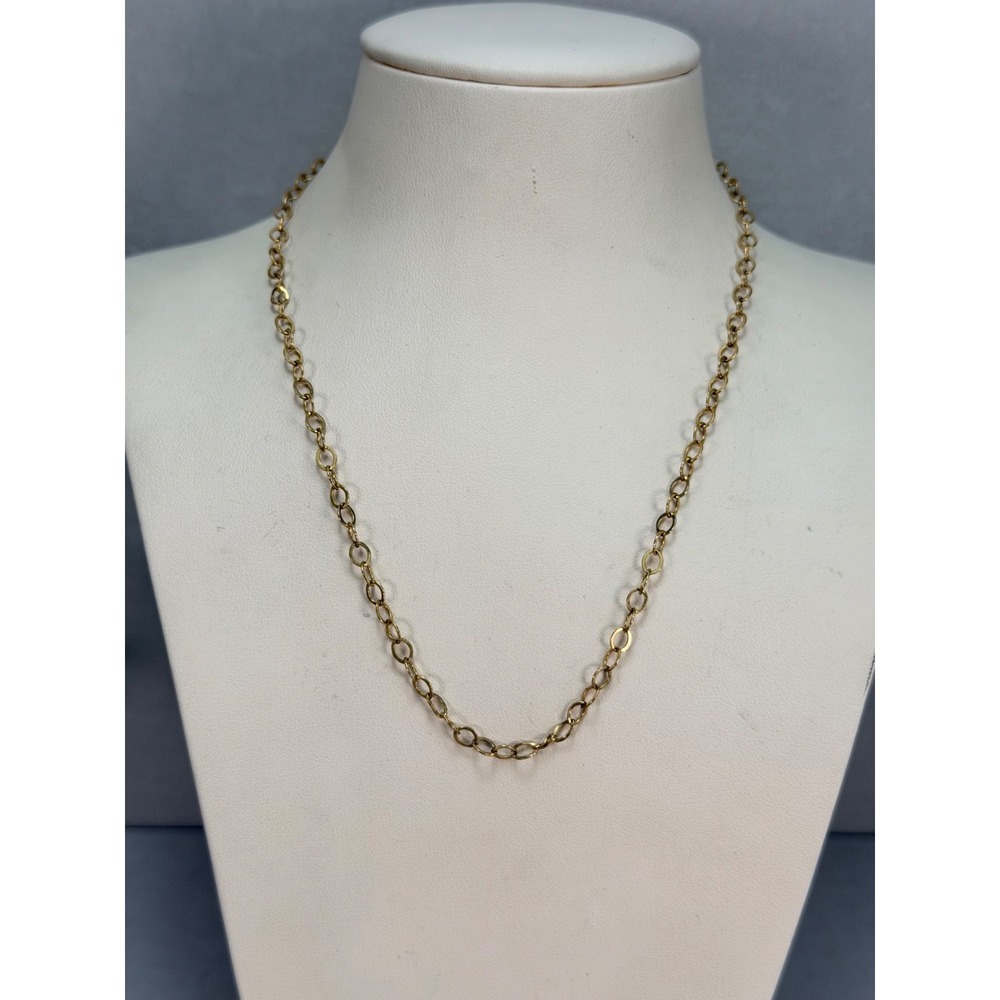 Vintage Gold Filled Open Cable Link Necklace Classic Minimalist Estate Jewelry